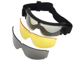 Gafas tácticas ATF negras - transparentes, ahumadas, amarillas [Imperator Tactical]