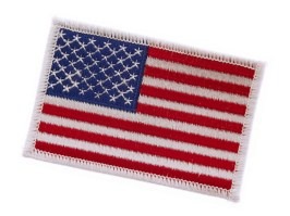 Parche de algodón de la bandera de EE.UU. - blanco [101 INC]
