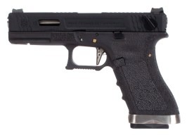Pistola airsoft R18C Gen4 T5, corredera negra, cañón plateado - Negro [WE]