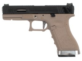 Pistola airsoft R18C Gen4 T5, corredera negra, cañón plateado - TAN [WE]
