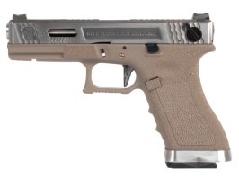 Pistola airsoft R18C Gen4 T5, corredera plateada, cañón plateado - TAN [WE]