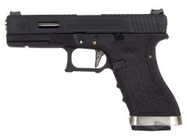 Pistola airsoft R17 Gen4 T5, carcasa negra, cañón plateado - Negro [WE]