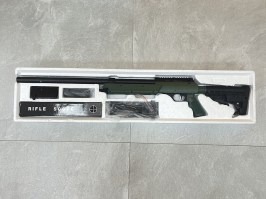 Francotirador de airsoft APS SR-2 LRV (MB13D) + bípode + visor + silenciador, OD - INCOMPLETO [Well]