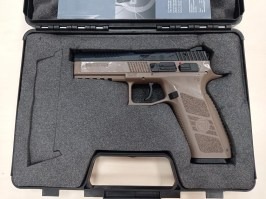 Pistola airsoft CZ P-09 DT FDE, corredera metálica, Gas blowback + funda - DEVUELTA POR EL CLIENTE
 [ASG]