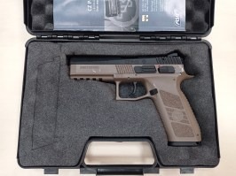 Pistola airsoft CZ P-09 DT FDE, corredera metálica, Gas blowback + funda - DEVUELTA POR EL CLIENTE
 [ASG]