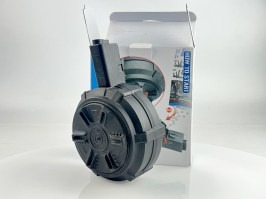 Cargador Drum Hi-Cap para ARP 9, 1500 cartuchos, cuerda manual - negro - UNFUNCTIONAL [G&G]