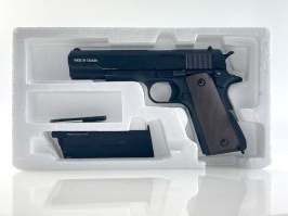 Pistola airsoft 1911 A1, full metal, gas blowback - negra - SERVISED [KJ Works]