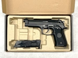 Pistola de airsoft M92, negra, fullmetal, blowback - SERVISED [WE]