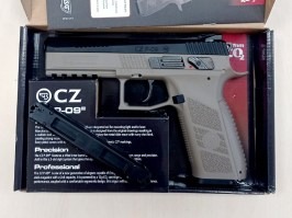 Carabina de aire comprimido CZ P-09, CO2 blowback, balines cal. 4.5mm (.177) - Dual Tone FDE - SERVIDA [ASG]