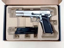 Pistola airsoft Hi-Power MK3 - full metal, GBB, plata - SERIVSED [WE]