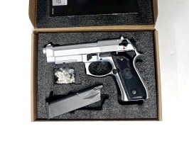 Pistola airsoft M9A1, gas blowback (GBB) - Plateada - INUNCTIONAL [Snow Wolf]