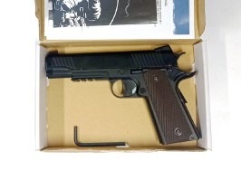 Pistola de airsoft CQBP M45A1 CO2, corredera metálica, sin retroceso - negra - UNFUNCIONAL [KWC]