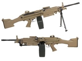 Ametralladora ligera de airsoft FN M249 MKII SAW - DE, versión Full metal [A&K]