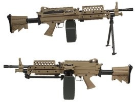 Ametralladora de airsoft FN MK46 MOD 0 SOCOM con culata retráctil - Full Metal, DE [A&K]