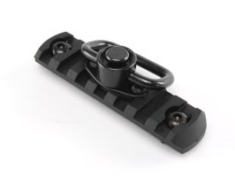 Carril M-LOK de polímero de 7 ranuras de 80 mm con soporte para eslinga QD - Negro [APS]