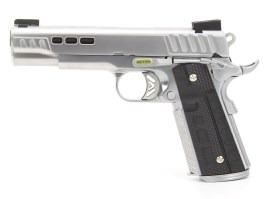 Pistola de airsoft KP1911 - GBB, full metal, plata [ASCEND]
