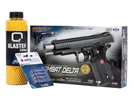 Paquete: Pistola de airsoft Combat Delta, EBB + 3000 BBs + 4 baterías [Tokyo Marui]