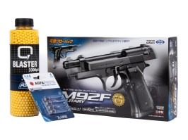 Paquete: Pistola de airsoft M92F Military, EBB + 3000 BBs + 4 baterías [Tokyo Marui]