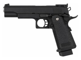 Pistola de airsoft EC-2101 con corredera metálica, de gas, con retroceso (GBB) - negra [E&C]
