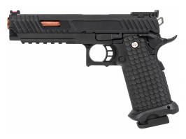 Pistola de airsoft EC-2102 con corredera metálica, de gas, con retroceso (GBB) - negra [E&C]