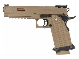 Pistola de airsoft EC-2102 con corredera metálica, de gas, con retroceso (GBB) - DE [E&C]