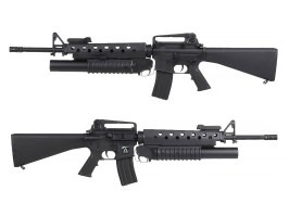 Fusil de airsoft M16 A3 con lanzagranadas M203, con licencia de COLT - negro (EC-702) [E&C]