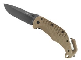 Cuchillo de rescate con hoja lisa (RKK-01) - Caqui [ESP]