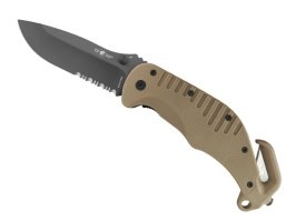 Cuchillo de rescate con hoja combinada (RKK-01-S) - Caqui [ESP]