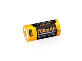 Batería USB recargable RCR123A / 16340 High Current 700 mAh (Li-ion) [Fenix]