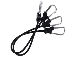 Cordones elásticos con mosquetón de 60 cm, 2 unidades - Negro [Fosco]