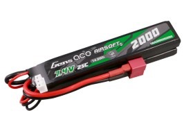 Batería Li-Po 7,4V 2000mAh 25C 106x20x10mm (2x) - DeanT [Gens ace]