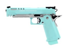 Pistola de airsoft GPM1911 CP, full metal, gas blowback (GBB) - Azul Macaron [G&G]