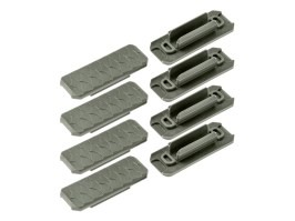 Cubiertas de carril de nylon M-LOK Tipo 3 (8 piezas) - gris [JJ Airsoft]