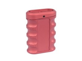 Empuñadura vertical multiángulo ajustable de 0-8° con control numérico (CNC), de aluminio (M-LOK & KeyMod) – Roja [JJ Airsoft]