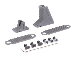 Kit de tope de mano Fullstop con paso de cable interno, M-LOK & KeyMod – Gris [JJ Airsoft]