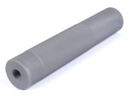 Supresor de metal de imitación 190 x 37 mm, rosca 14 mm CW/CCW - Gris [JJ Airsoft]