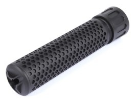 Silenciador simulado + supresor de destellos QDC KAC Style - largo, rosca de 14 mm a la izquierda - Negro [JJ Airsoft]