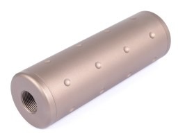 Supresor de chupete metálico 100 x 35 mm, rosca 14 mm CW/CCW - TAN [JJ Airsoft]
