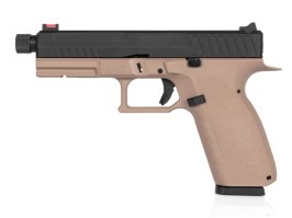 Pistola airsoft KP-13, cañón con rosca, blowback con (GBB) - TAN [KJ Works]