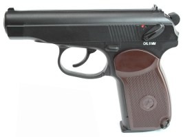 Pistola de airsoft Makarov PM, pistola de CO2 sin retroceso - negra [KWC]