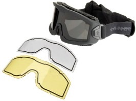Ochranné okuliare AERO Series Thermal, čierne - číre, tmavé, žlté [Lancer Tactical]