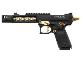 Pistola airsoft Tandemkross CTHULHU GBB con caja de transporte - Negro/Oro [Lancer Tactical]