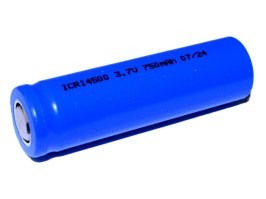 Batería recargable de iones de litio ICR14500, 3,7 V, 750 mAh (Li-Ion) [NEXCELL]