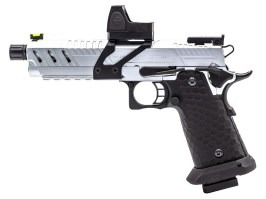 Pistola de airsoft GBB CS Hi-Capa Vengeance Red Dot, Plata [Vorsk]