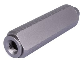 Silenciador metálico de 128 x 35 mm (SL10335B) - Gris [SLONG Airsoft]