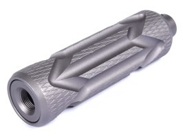 Silenciador metálico de 128 x 35 mm (SL10336B) - Gris [SLONG Airsoft]