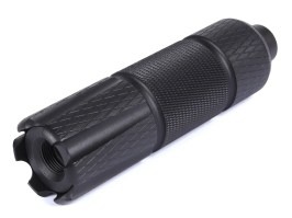 Silenciador metálico de 128 x 35 mm (SL10337A) - Negro [SLONG Airsoft]