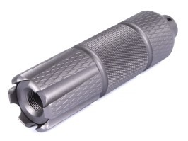 Silenciador metálico de 128 x 35 mm (SL10337B) - Gris [SLONG Airsoft]