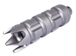 Silenciador metálico de 128 x 35 mm (SL10338B) - Gris [SLONG Airsoft]