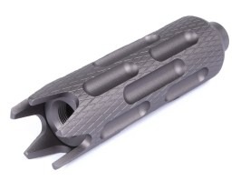 Silenciador metálico de 128 x 35 mm (SL10339B) - Gris [SLONG Airsoft]